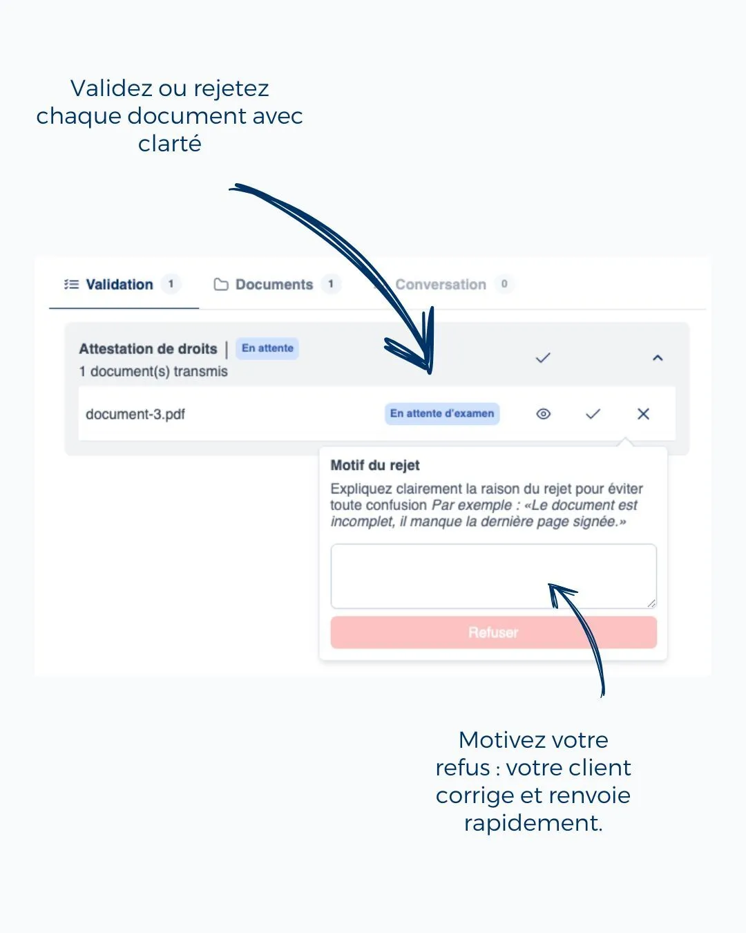 Motif de rejet expliqué